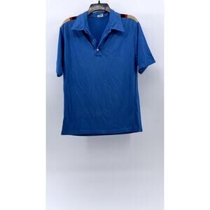 TEN WEST Men's Blue Short Sleeve Regular-Fit Stripe Polo Shirt SZ L